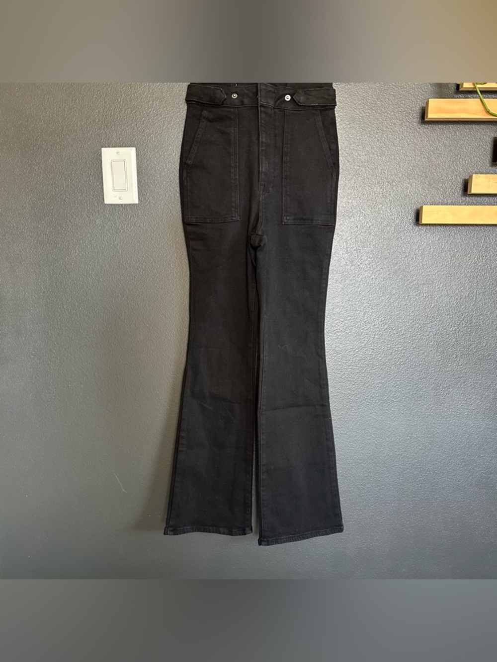 Good American Fit For Success Bootcut Denim Jumpsuit Black M NWT - Picture 3 of 7